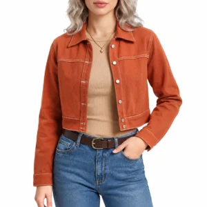 Jennifer aarons denim jacket front view