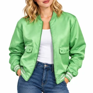 Lynda van green jacket front view