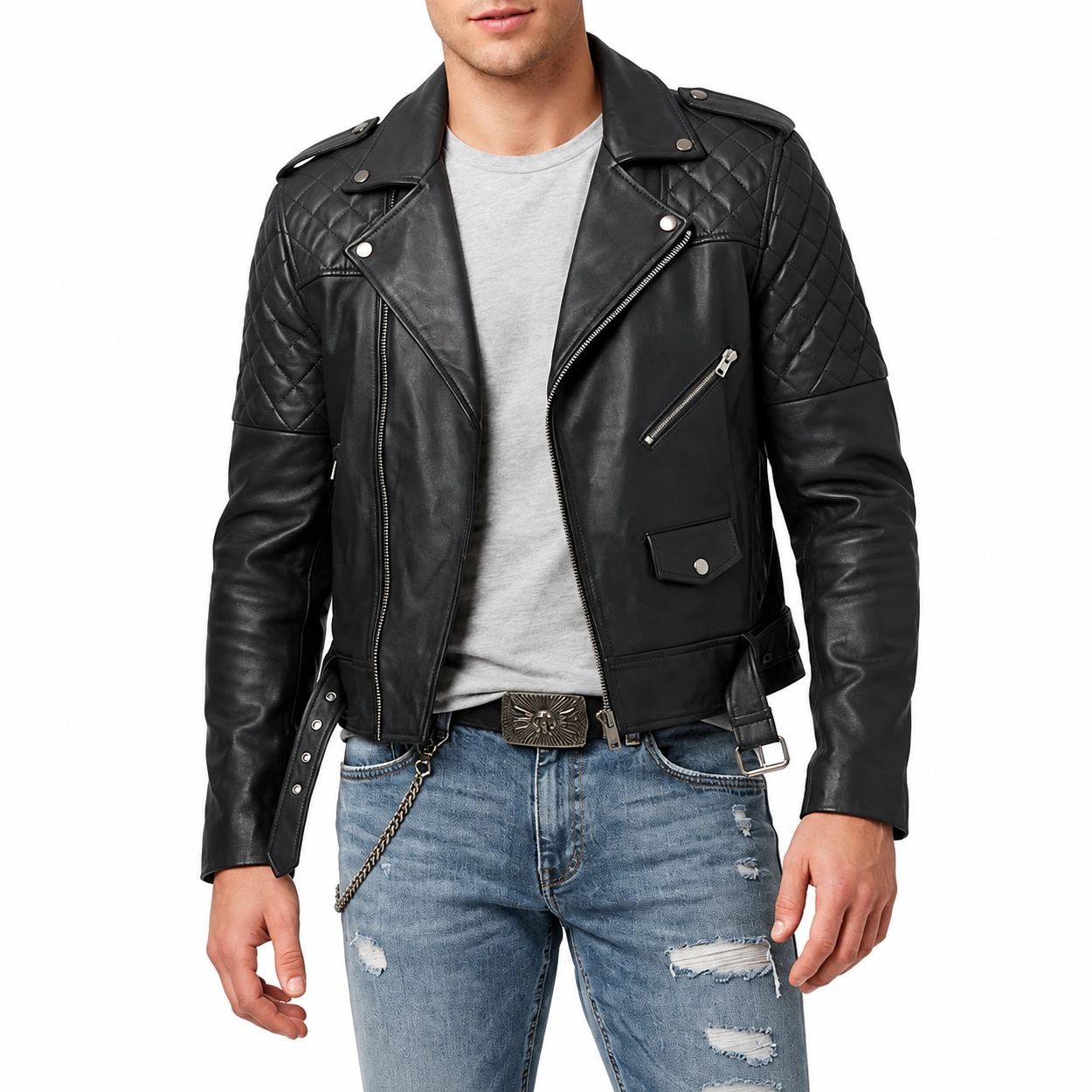 Marcus navarro black jacket front view