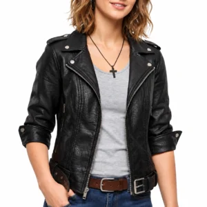 Rachel calahan black jacket front view
