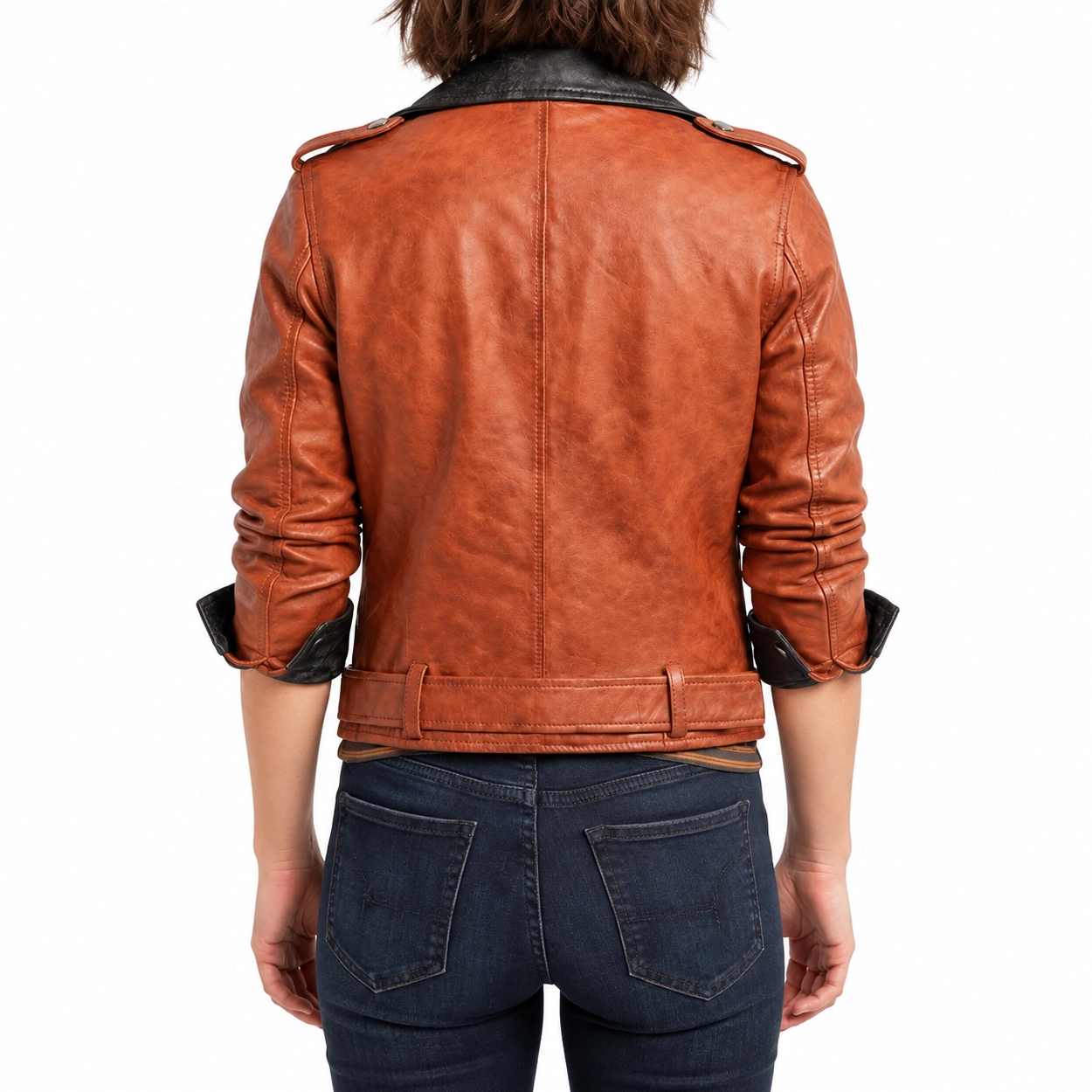 Rachel calahan brown jacket back view
