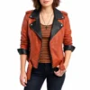 Rachel calahan brown jacket front view