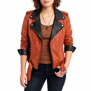 Rachel calahan brown jacket front view
