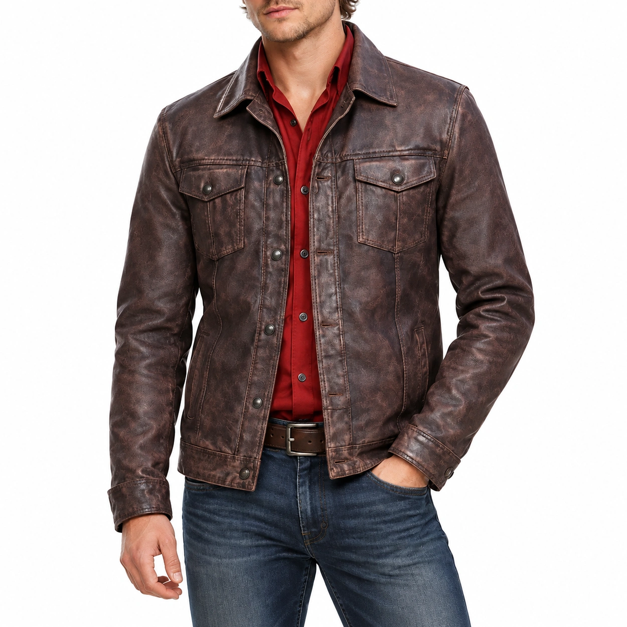 Richard hawthorne brown jacket front view